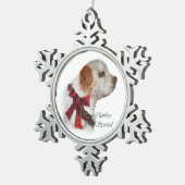 Clumber Spaniel Kerstmis Tin Sneeuwvlok Ornament (Rechts)