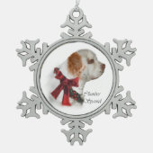 Clumber Spaniel Kerstmis Tin Sneeuwvlok Ornament (Voorkant)