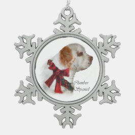 Clumber Spaniel Kerstmis Tin Sneeuwvlok Ornament