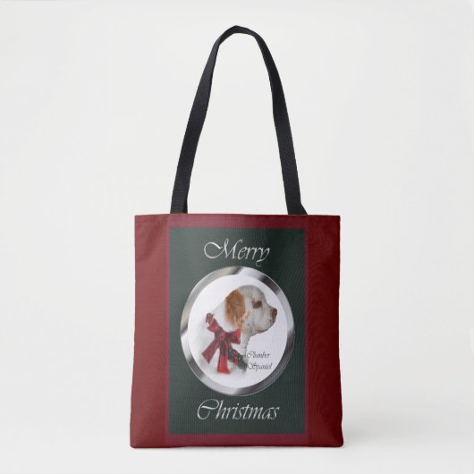 Clumber Spaniel Kerstmis Tote Bag (Voorkant)
