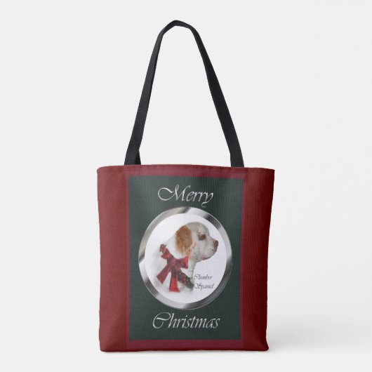 Clumber Spaniel Kerstmis Tote Bag (Achterkant)