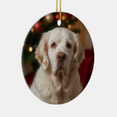 Clumber Spaniel Kerstornament Keramisch Ornament (Rechts)