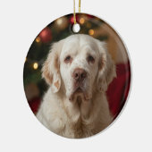 Clumber Spaniel Kerstornament Keramisch Ornament (Links)