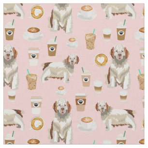 Clumber Spaniel koffiezetroze Stof