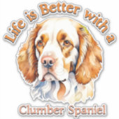 Clumber Spaniel Lover Sticker auto decal (Voorkant)