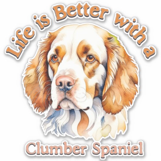 Clumber Spaniel Lover Sticker auto decal (Voorkant)