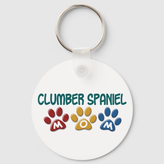 CLUMBER SPANIEL mam Pauw Print 1 Sleutelhanger (Voorkant)