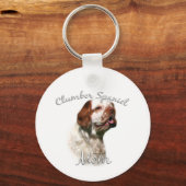 Clumber Spaniel Moeder 2 Sleutelhanger (Voorkant)