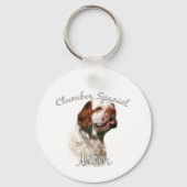 Clumber Spaniel Moeder 2 Sleutelhanger (Achterkant)