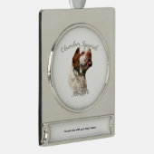 Clumber Spaniel Moeder 2 Sleutelhanger Verzilverd Banner Ornament (Rechts)