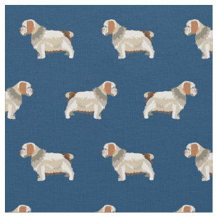 Clumber Spaniel navy blue Stof