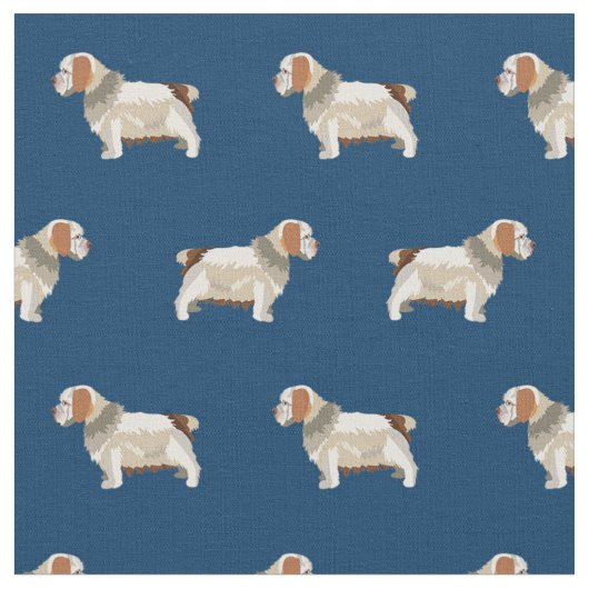 Clumber Spaniel navy blue Stof (Close Up)