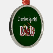 Clumber Spaniel PAPA Metalen Ornament (Rechts)