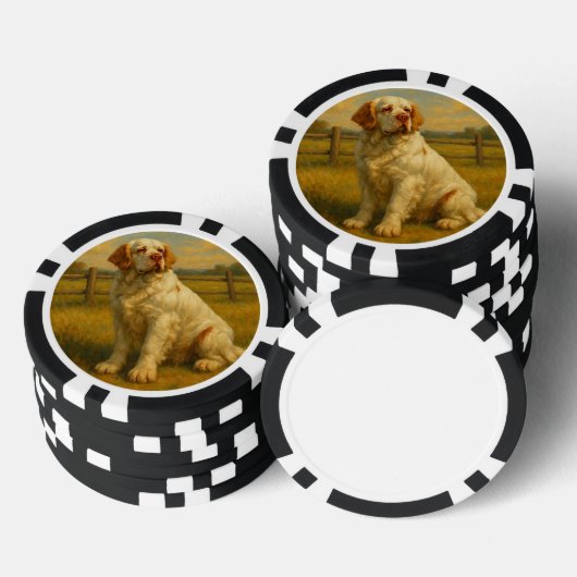 Clumber Spaniel Poker Chips (Opstapeling)