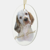 Clumber Spaniel Portret Keramisch Ornament (Links)