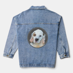 Clumber Spaniel Puppy Schilderij - Originele honde Denim Jacket