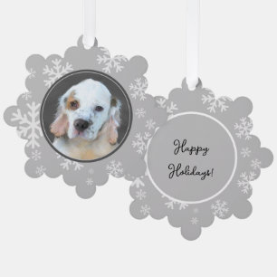 Clumber Spaniel Puppy Schilderij - Originele honde Ornament Kaart