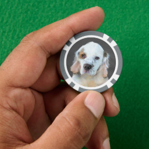 Clumber Spaniel Puppy Schilderij - Originele honde Poker Chips