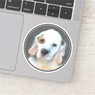 Clumber Spaniel Puppy Schilderij - Originele honde Sticker