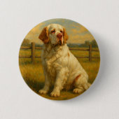 Clumber Spaniel Ronde Button 5,7 Cm (Voorkant)