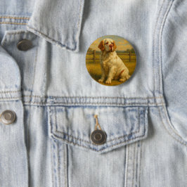 Clumber Spaniel Ronde Button 5,7 Cm