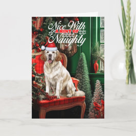 Clumber Spaniel Santa Christmas Dog Naughty Nice Feestdagen Kaart