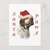 Clumber Spaniel Santa Paws Feestdagenkaart (Voorkant)