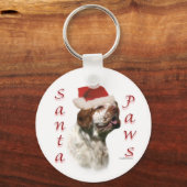 Clumber Spaniel Santa Paws Sleutelhanger (Achterkant)