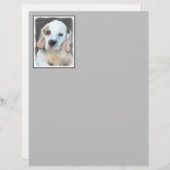 Clumber-spaniel schilderen - Kute Original Dog Art (Voorkant / Achterkant)