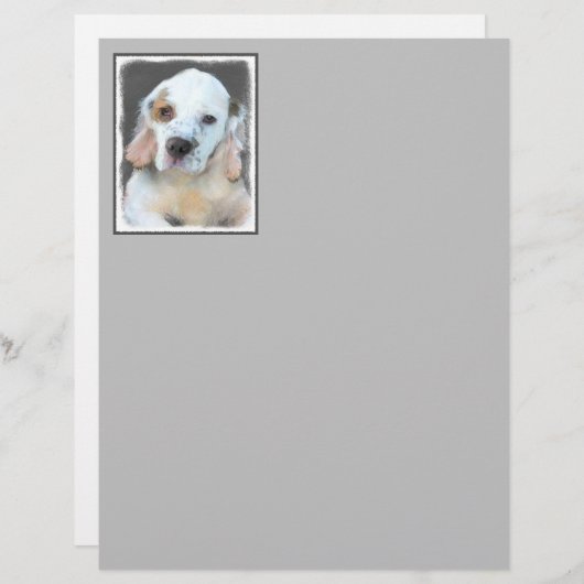Clumber-spaniel schilderen - Kute Original Dog Art (Voorkant / Achterkant)