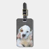 Clumber-spaniel schilderen - Kute Original Dog Art Bagagelabel (Voorkant verticaal)