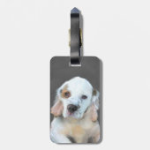 Clumber-spaniel schilderen - Kute Original Dog Art Bagagelabel (Achterkant verticaal)