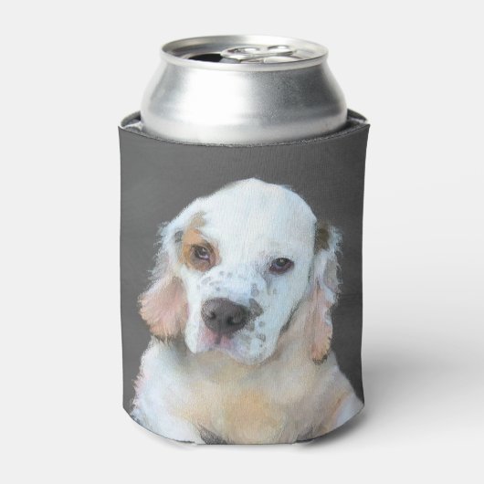 Clumber-spaniel schilderen - Kute Original Dog Art Blikjeskoeler (Blikje Voorkant)