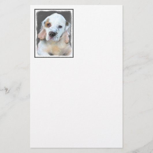 Clumber-spaniel schilderen - Kute Original Dog Art Briefpapier (Voorkant)
