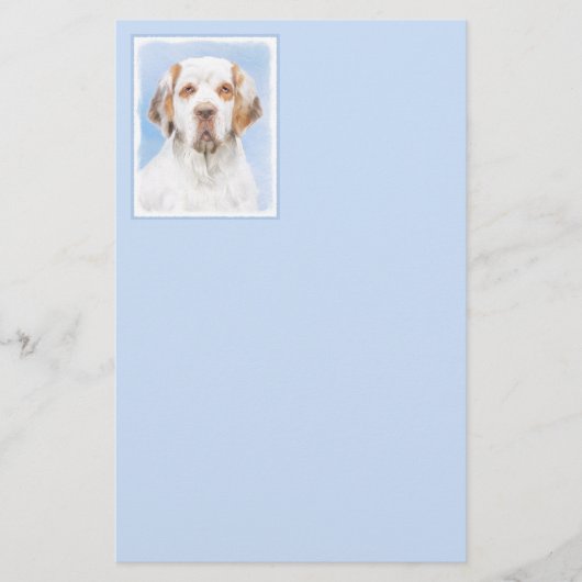 Clumber-spaniel schilderen - Kute Original Dog Art Briefpapier (Voorkant)