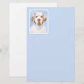 Clumber-spaniel schilderen - Kute Original Dog Art Briefpapier (Voorkant / Achterkant)