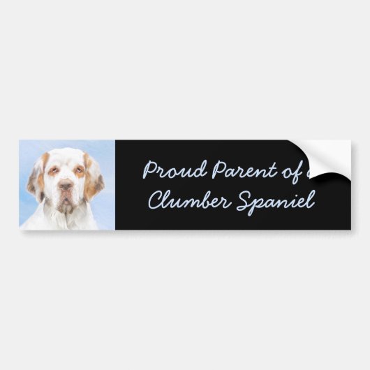 Clumber-spaniel schilderen - Kute Original Dog Art Bumpersticker (Voorkant)