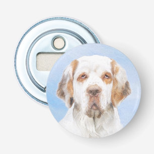 Clumber-spaniel schilderen - Kute Original Dog Art Button Flesopener