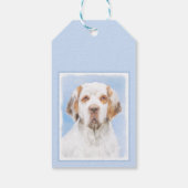 Clumber-spaniel schilderen - Kute Original Dog Art Cadeaulabel (Achterkant)