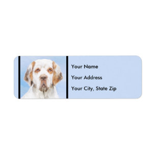 Clumber-spaniel schilderen - Kute Original Dog Art Etiket