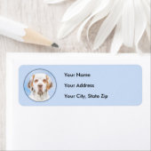Clumber-spaniel schilderen - Kute Original Dog Art Etiket (Insitu)