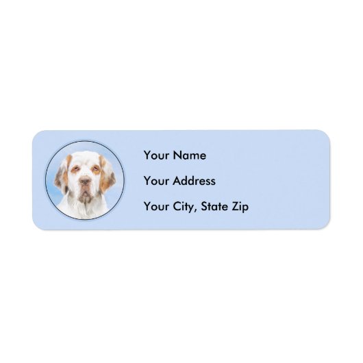 Clumber-spaniel schilderen - Kute Original Dog Art Etiket (Voorkant)