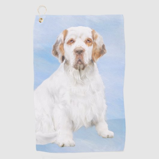 Clumber-spaniel schilderen - Kute Original Dog Art Golfhanddoek (Voorkant)