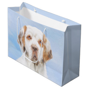 Clumber-spaniel schilderen - Kute Original Dog Art Groot Cadeauzakje