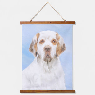 Clumber-spaniel schilderen - Kute Original Dog Art Hangend Wandkleed