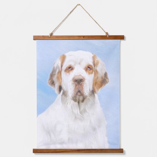 Clumber-spaniel schilderen - Kute Original Dog Art Hangend Wandkleed (Voorkant)