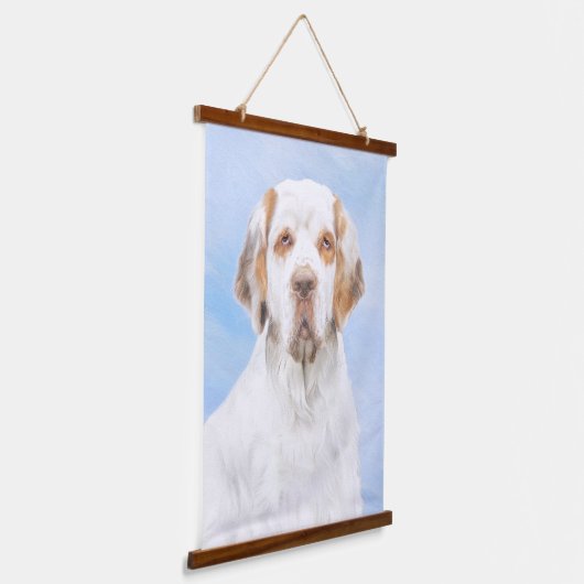 Clumber-spaniel schilderen - Kute Original Dog Art Hangend Wandkleed (Gebogen)
