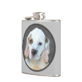 Clumber-spaniel schilderen - Kute Original Dog Art Heupfles (Links)