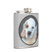 Clumber-spaniel schilderen - Kute Original Dog Art Heupfles (Rechts)