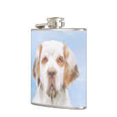Clumber-spaniel schilderen - Kute Original Dog Art Heupfles (Links)